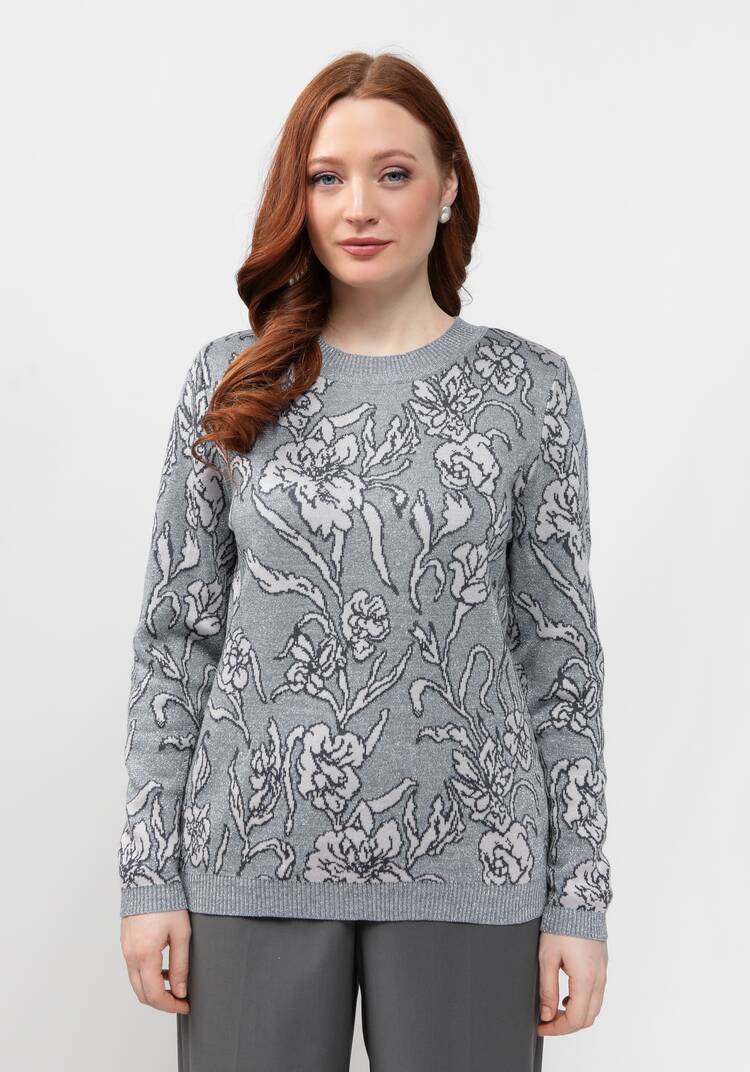 Джемпер с цветочно-лиственным рисунком шир.  750, рис. 12