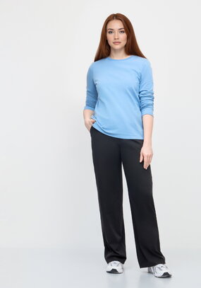 Брюки прямые от бедра с комфортным поясом