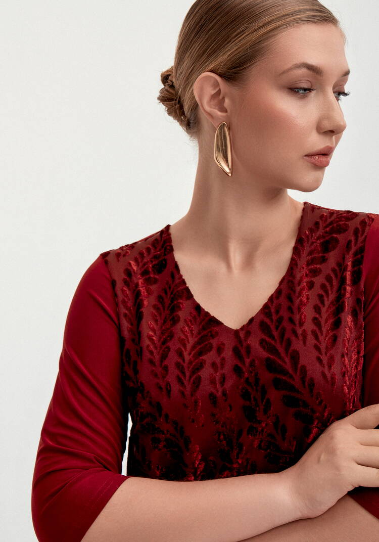 Платье из панбархата и трикотажа шир.  750, рис. 5