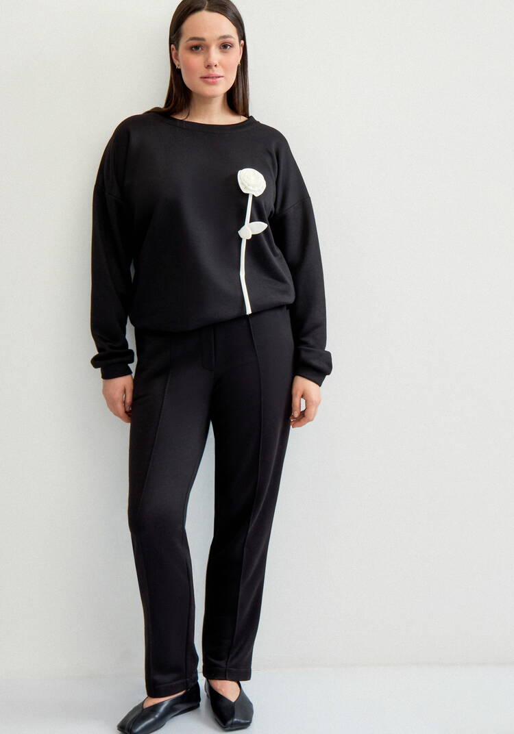 Брюки прямого кроя с имитацией стрелок шир.  750, рис. 10