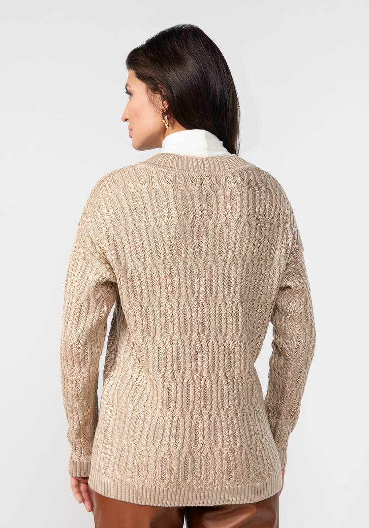 Кардиган удлиненный с объемными косами шир.  750, рис. 3