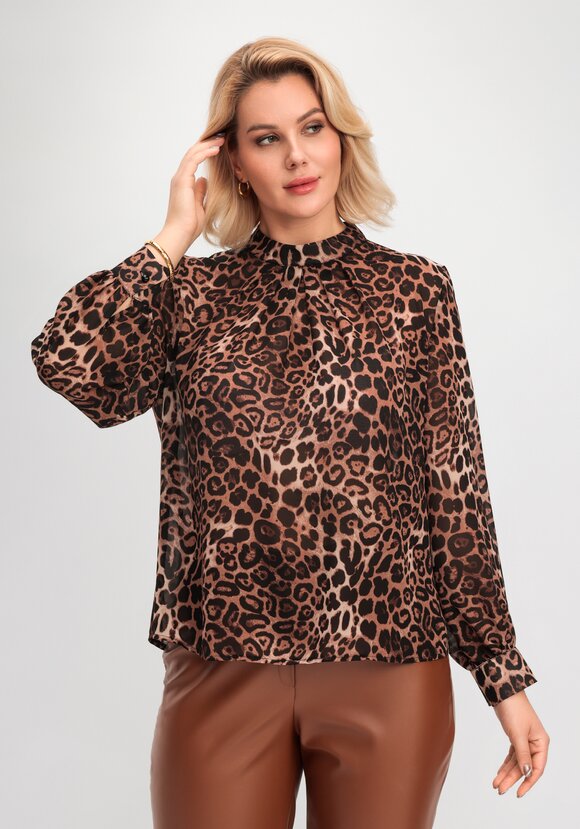 Блуза с принтом леопард шир.  580, рис. 18