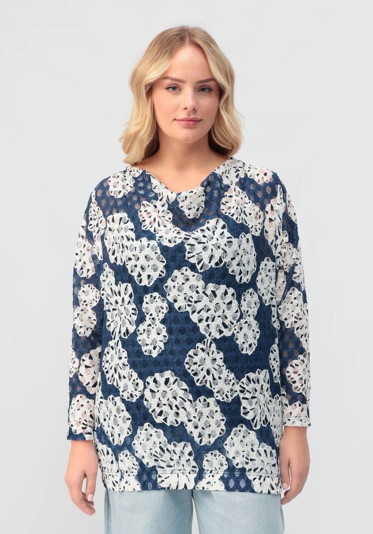 Джемпер из ажура с горловиной качели шир.  750, рис. 4