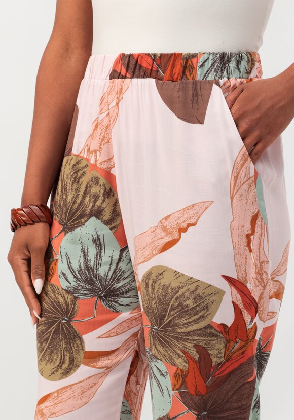 Брюки бананы с цветочным принтом шир.  580, рис. 13