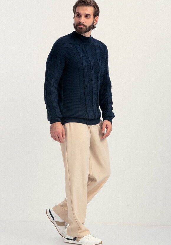 Джемпер мужской с фактурными косами шир.  580, рис. 2