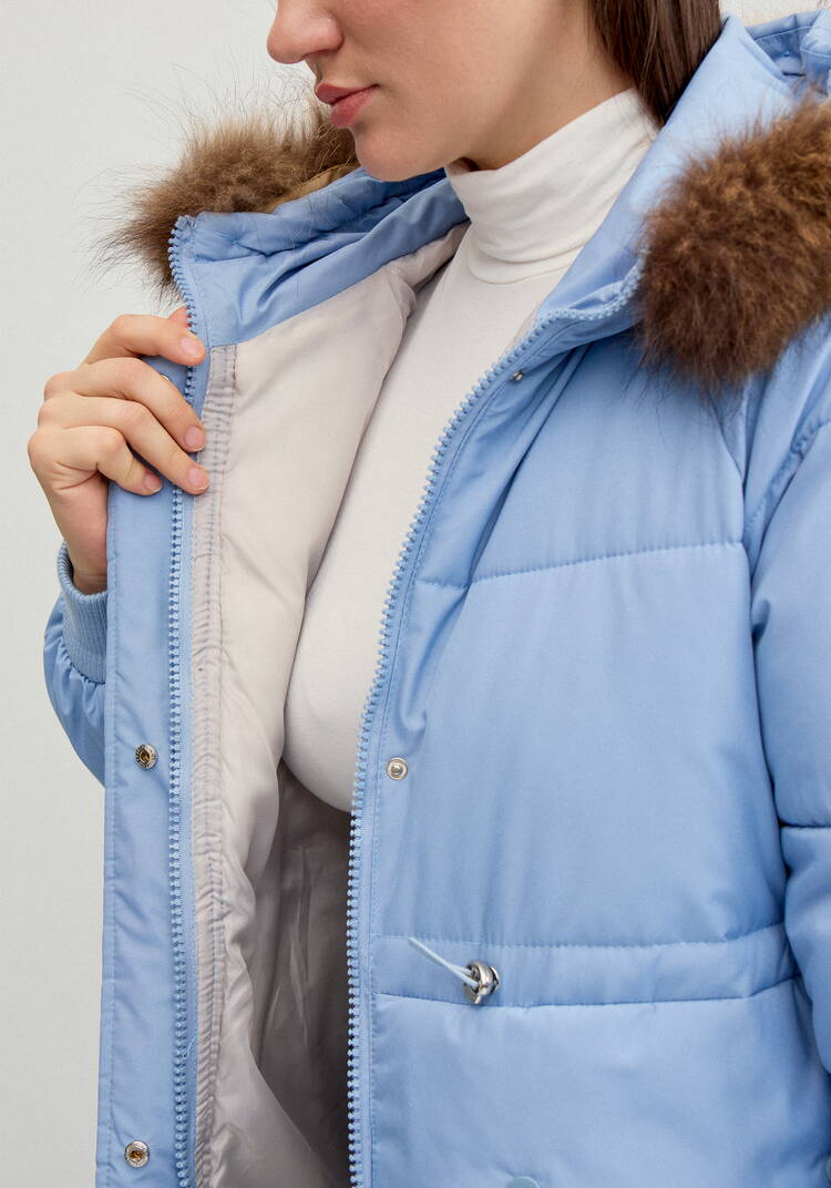 Пальто с меховой опушкой по капюшону шир.  750, рис. 5