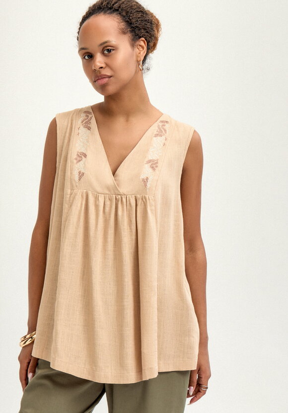 Блуза с вышивкой по переду и спинке шир.  580, рис. 4