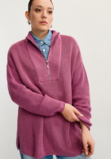 Свитер с высокой горловиной на молнии