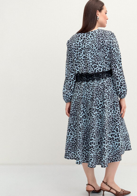 Платье из струящейся ткани с принтом леопард шир.  580, рис. 3