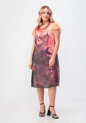 Платье из шифона с рукавами-крылышками