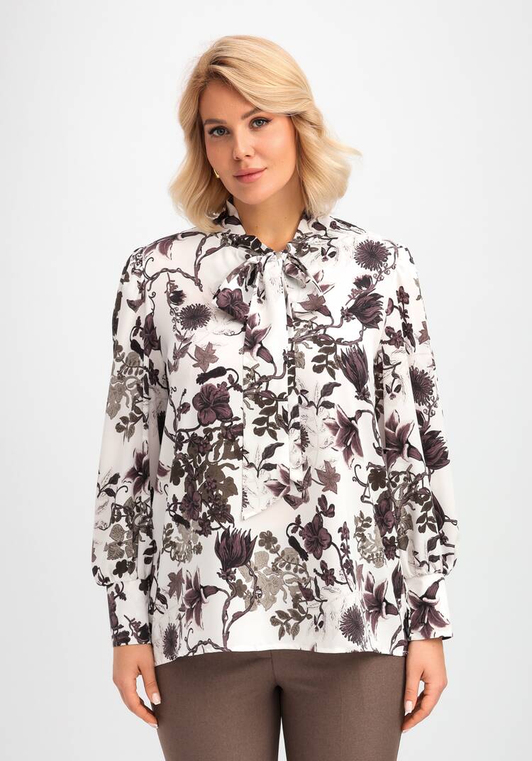 Блуза с бантом на воротнике шир.  750, рис. 4