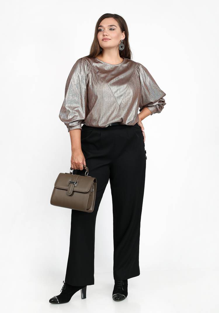 Блуза однотонная необычного кроя шир.  750, рис. 3