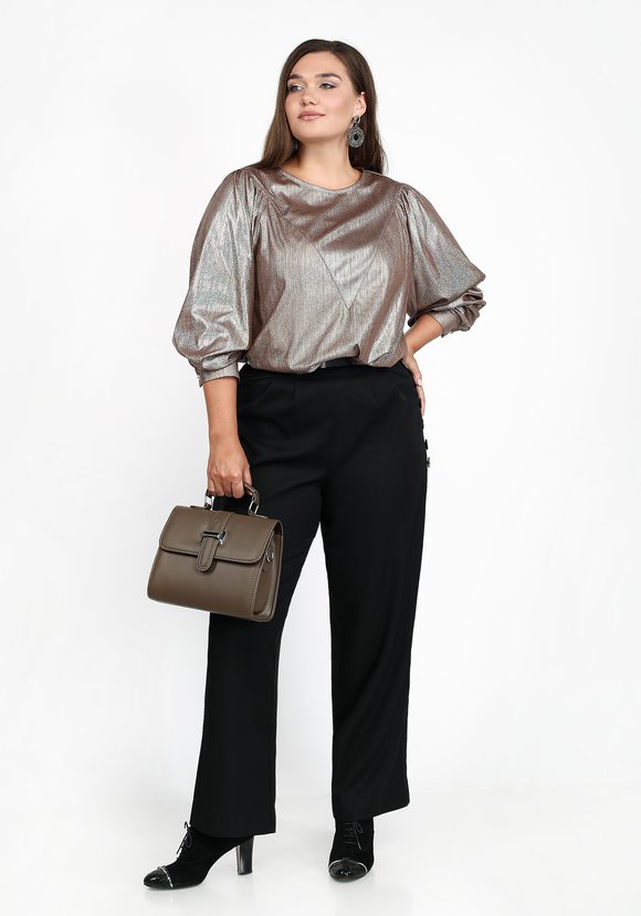 Блуза однотонная необычного кроя шир.  580, рис. 3