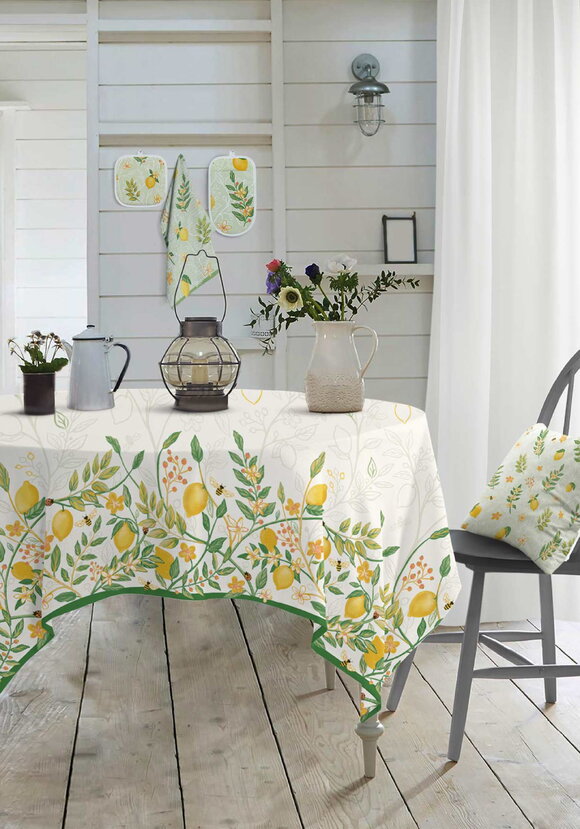 Скатерть Лимонный сад шир.  580, рис. 1