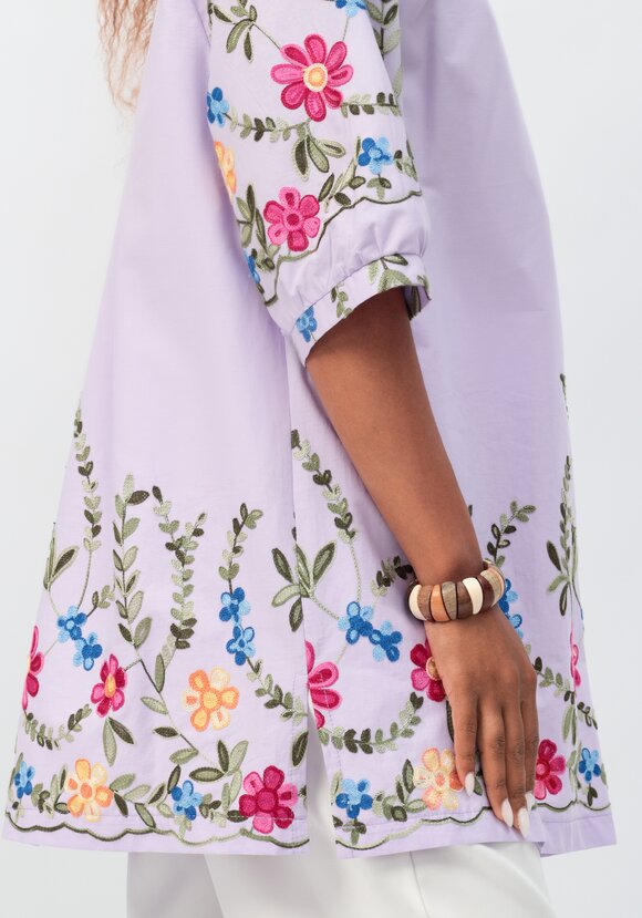 Блуза с цветочной вышивкой и рукавом реглан шир.  580, рис. 16