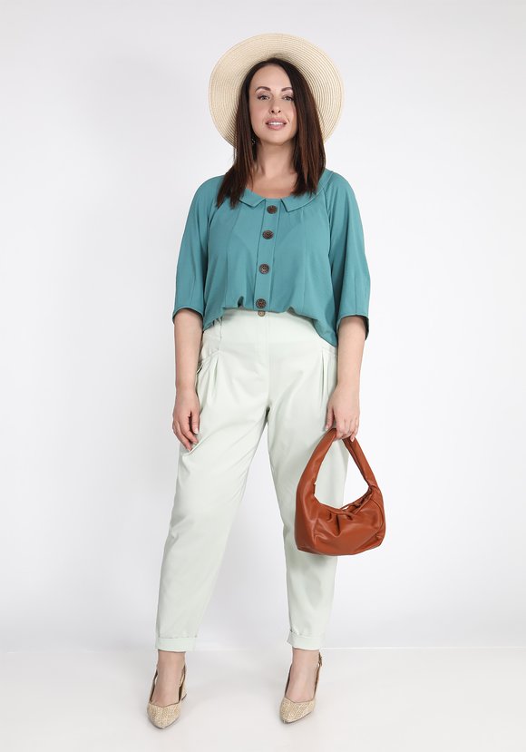 Блуза с отложным воротником на пуговицах шир.  580, рис. 1