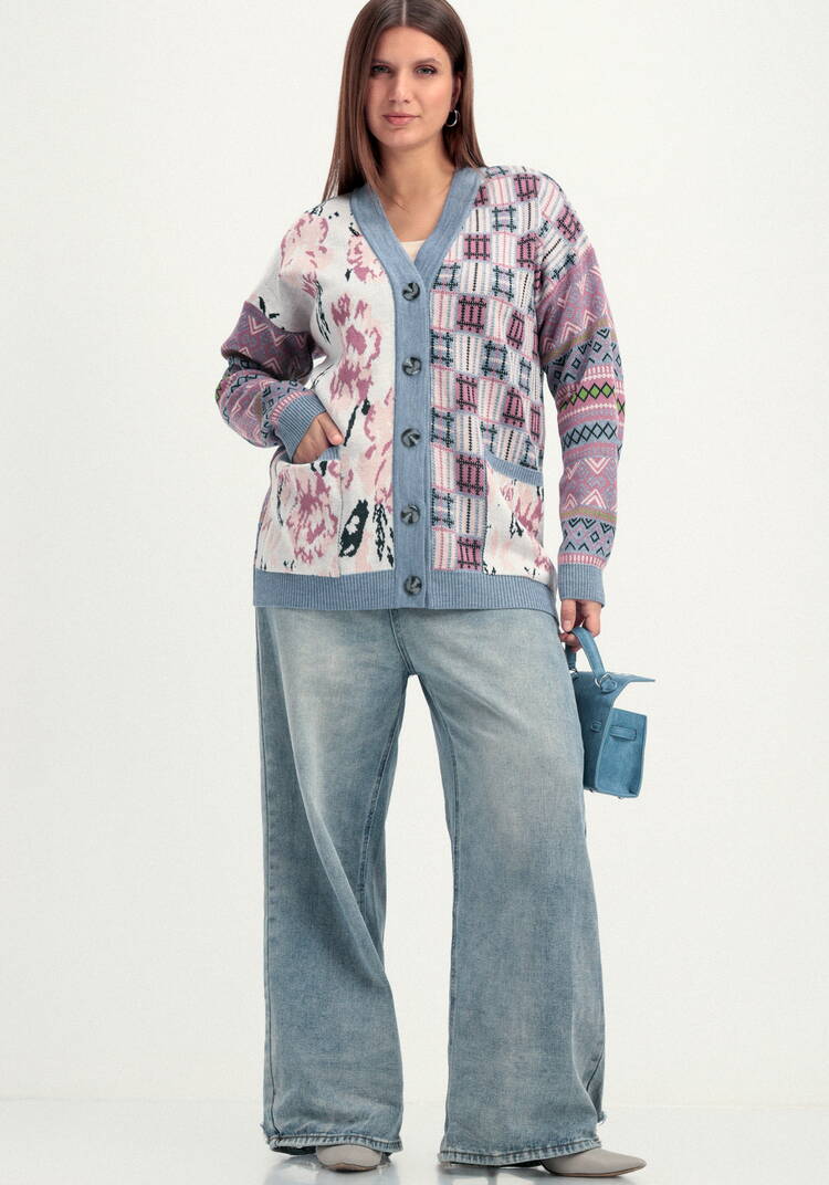 Кардиган жаккардовый с рисунком на пуговицах шир.  750, рис. 23