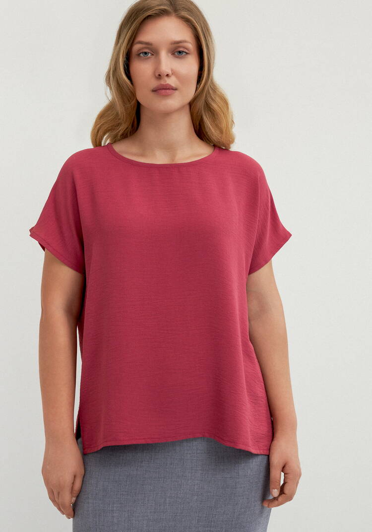 Блуза свободная со спущенным плечом шир.  750, рис. 12