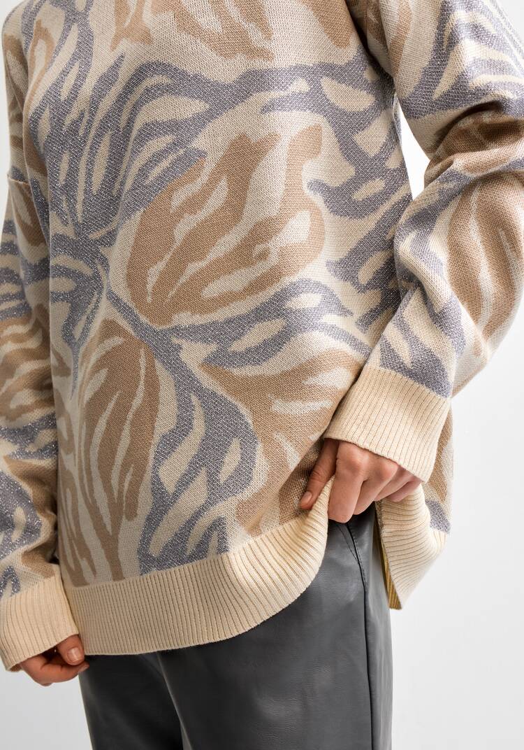 Джемпер с растительным принтом и манжетами шир.  750, рис. 24