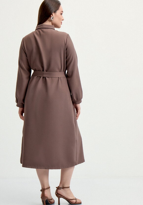 Платье с декоративной сборкой на пуговицах шир.  580, рис. 13