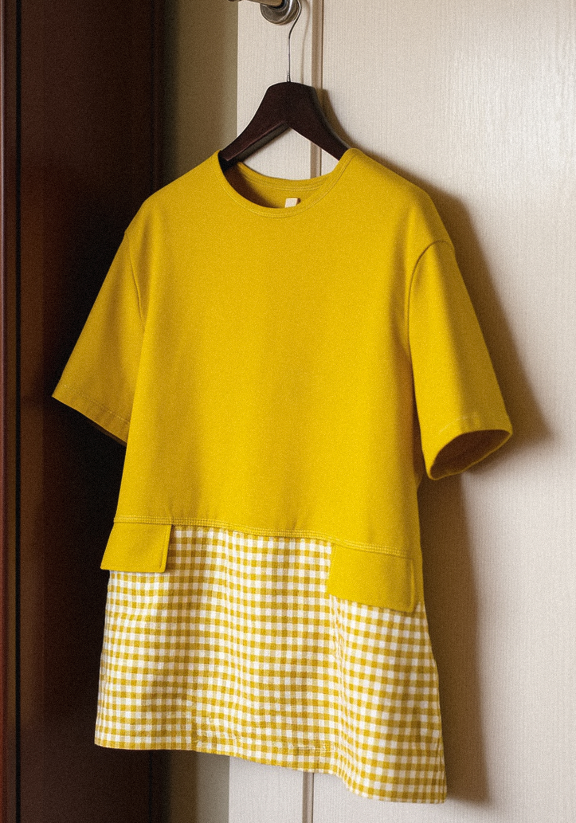 

Блуза комбинированная из разных тканей Resale, Желтый