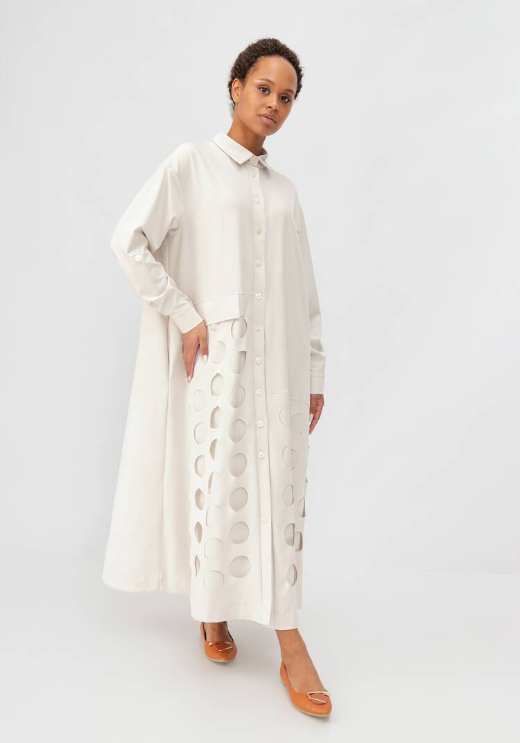 Платье-рубашка с перфорацией шир.  750, рис. 7