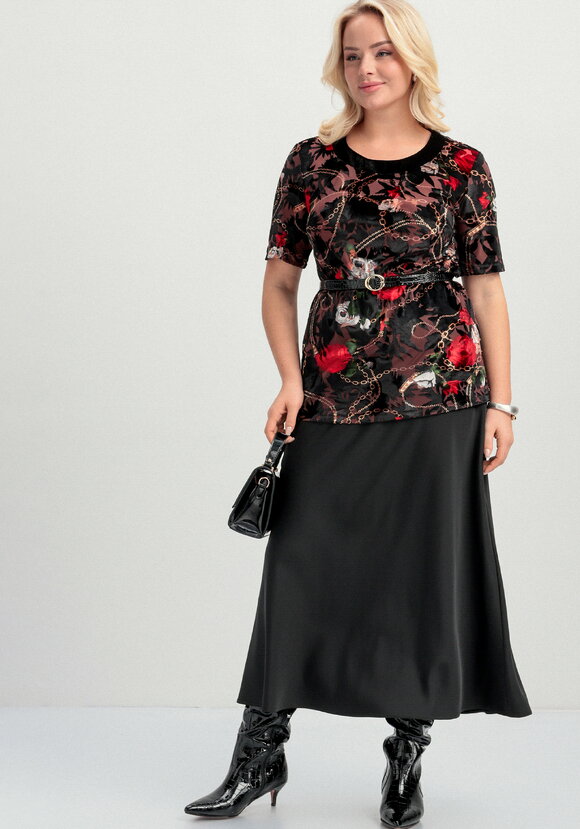 Блуза из бархата с цветочным рисунком шир.  580, рис. 16