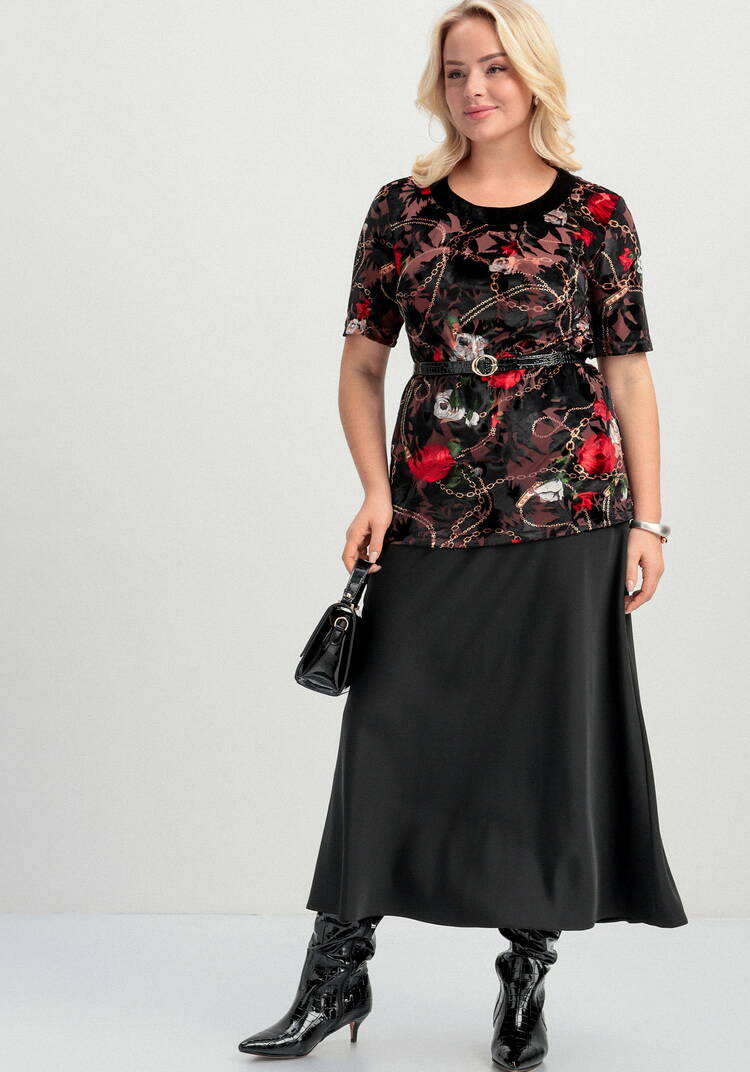 Блуза из бархата с цветочным рисунком шир.  750, рис. 16