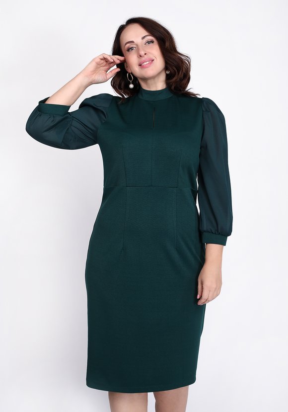 Платье прилегающее с шифоновым рукавом шир.  580, рис. 2