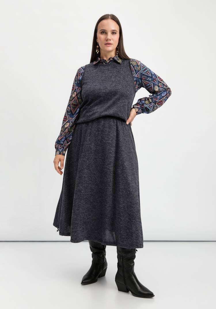 Юбка А-силуэта с кулиской по низу шир.  750, рис. 26