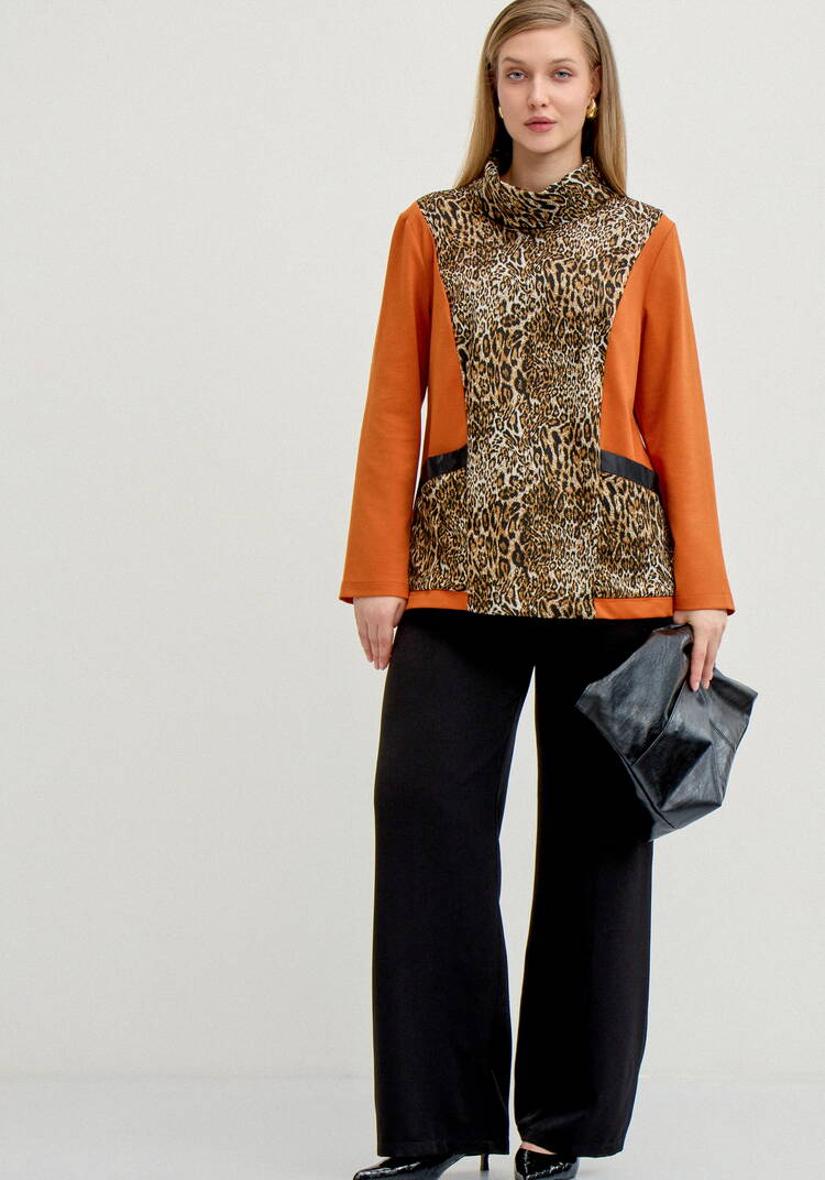 Блуза с анималистичным принтом по груди шир.  750, рис. 7