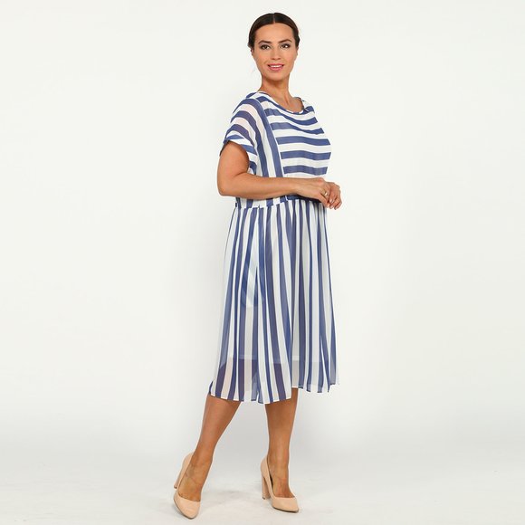 Платье в полоску с коротки рукавом шир.  580, рис. 3