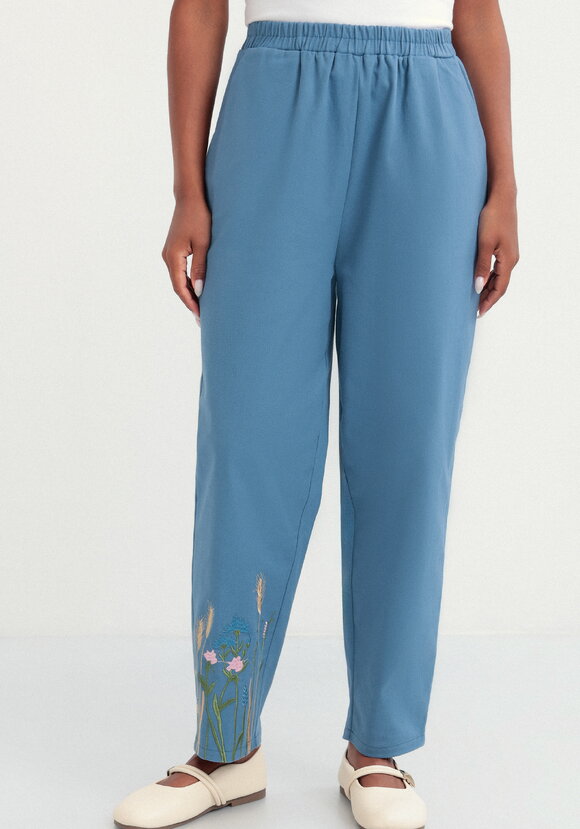 Брюки-бананы с вышивкой шир.  580, рис. 20