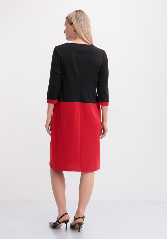 Платье классическое комбинированное из джерси шир.  580, рис. 8