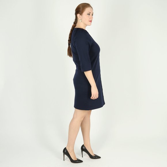 Платье с рукавом 3/4 и кружевной вставкой шир.  580, рис. 10