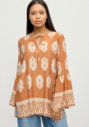 Туника с купонным принтом