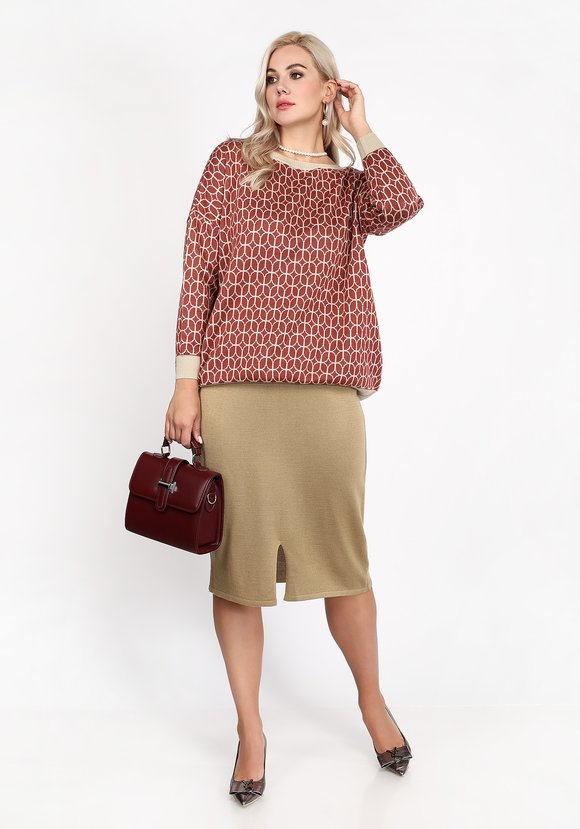 Юбка на резинке с разрезом спереди шир.  580, рис. 7