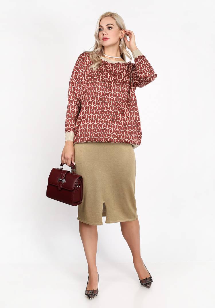 Юбка на резинке с разрезом спереди шир.  750, рис. 7