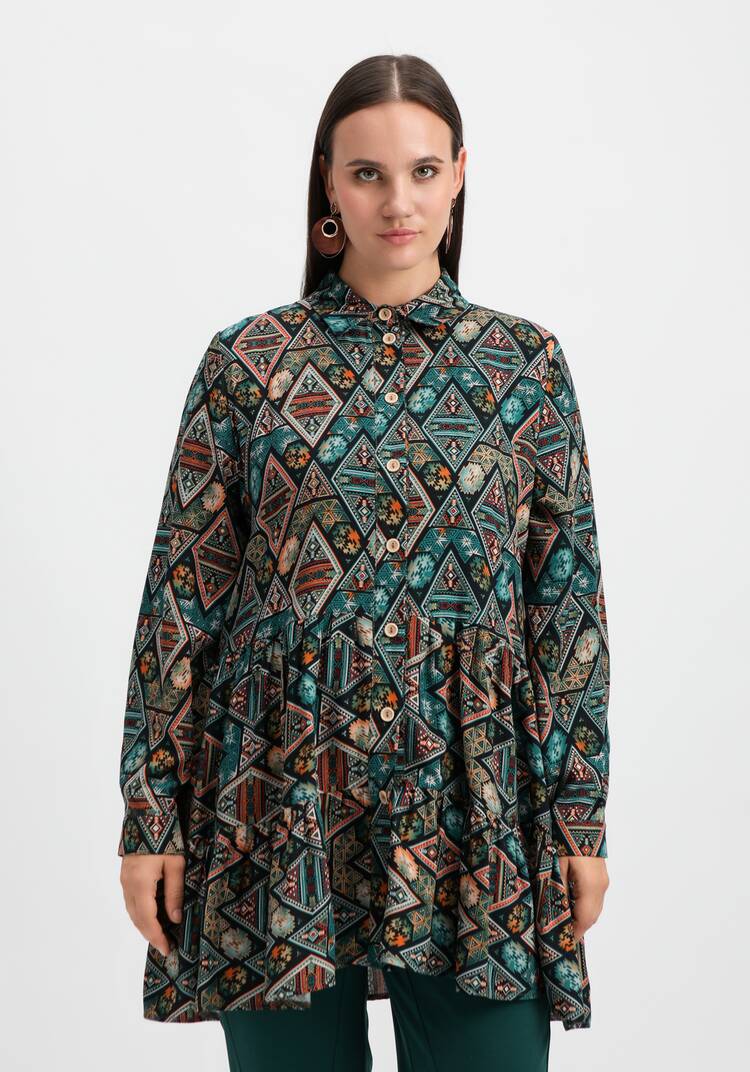 Блуза оверсайз с ярусами шир.  750, рис. 12