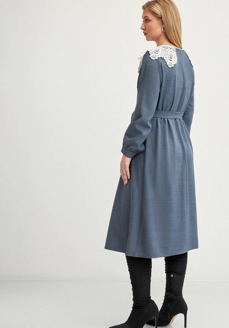 Платье свободного кроя с кружевным воротником шир.  750, рис. 12