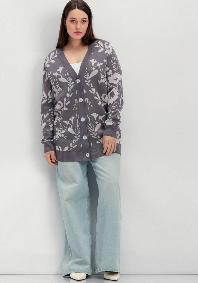 Кардиган с цветочным рисунком шир.  750, рис. 15