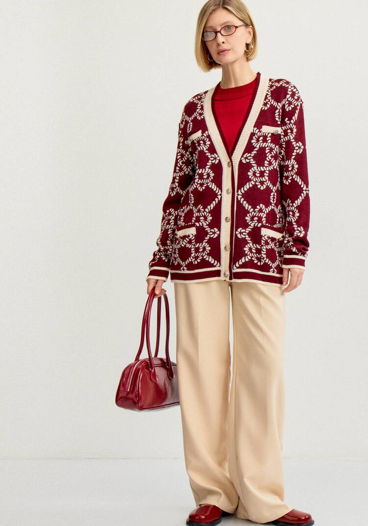 Кардиган женский удлиненный с карманами шир.  750, рис. 7