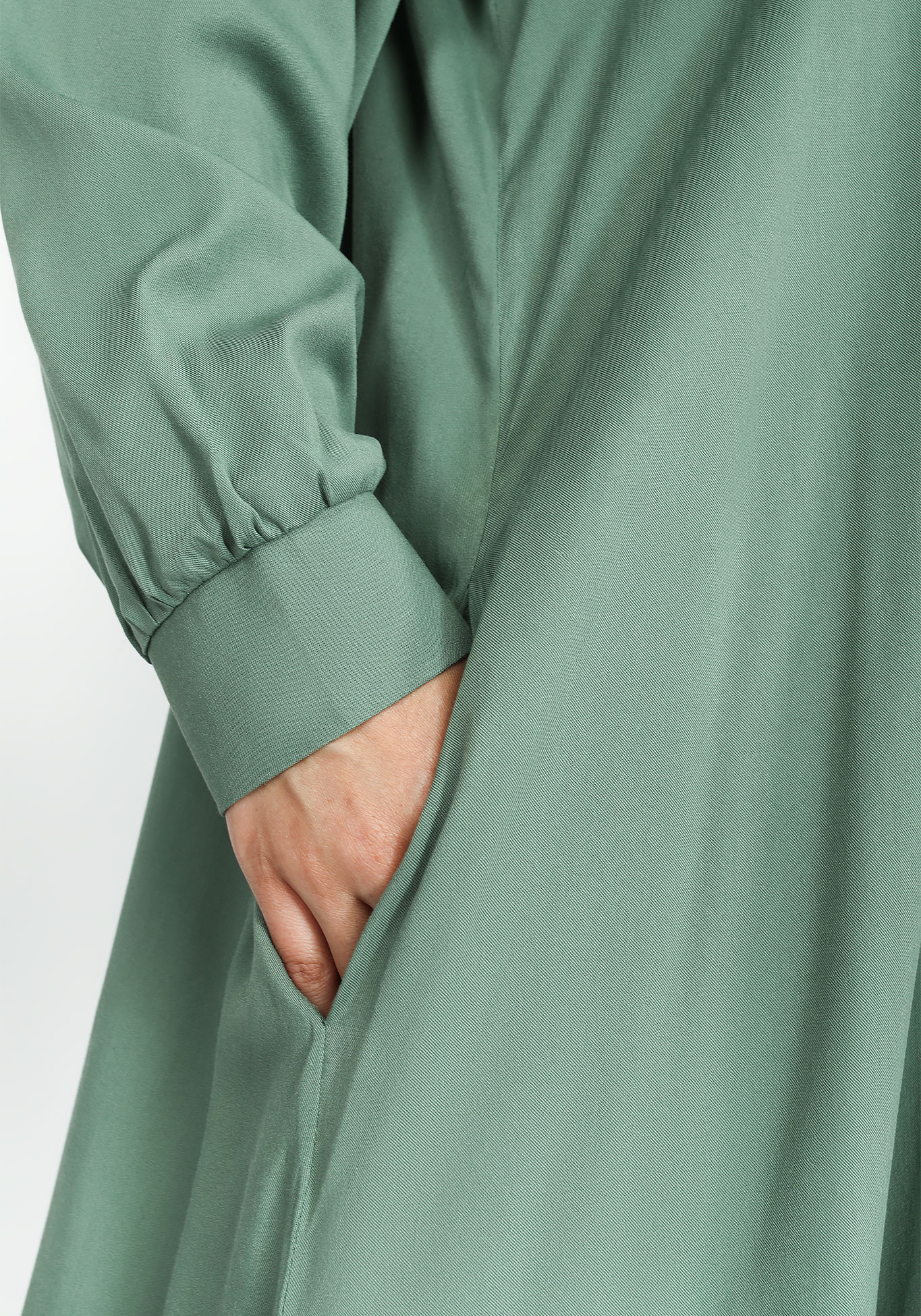 Платье на пуговицах с воланом Bianka Modeno, размер 50, цвет зеленый - фото 2