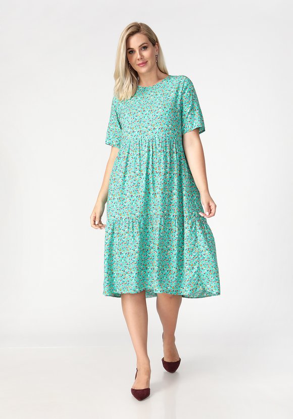 Платье с отрезной талией и коротким рукавом шир.  580, рис. 6