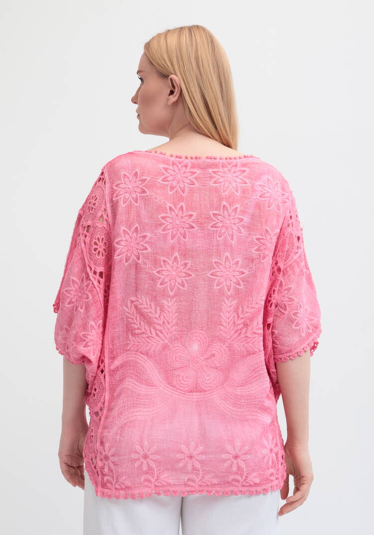 Блуза свободная с кружевным шитьем шир.  750, рис. 27