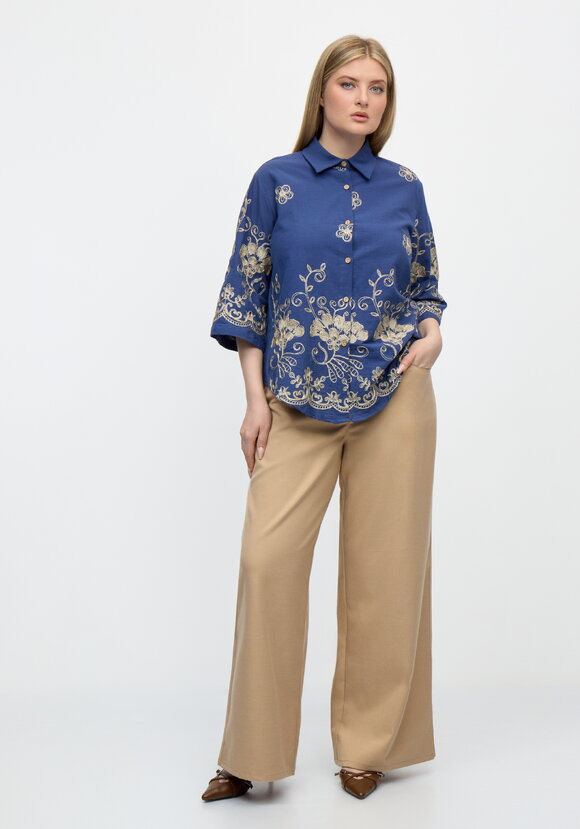 Блуза Цветочная симфония шир.  580, рис. 2