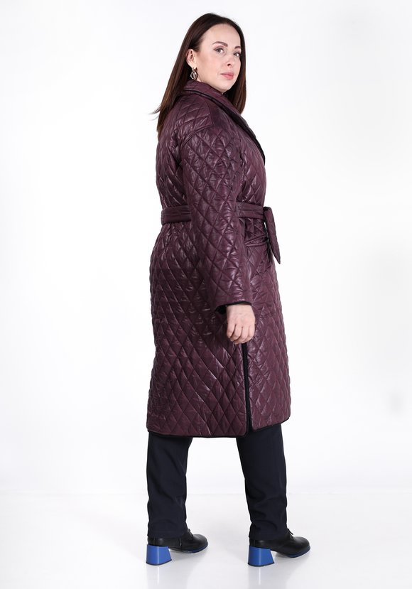 Пальто стеганое свободного кроя с поясом шир.  580, рис. 12