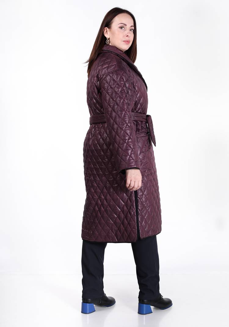 Пальто стеганое свободного кроя с поясом шир.  750, рис. 12