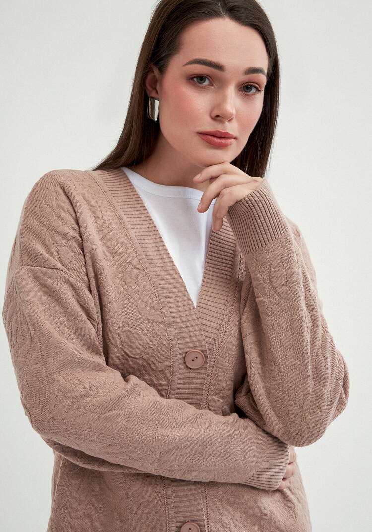 Кардиган с V-образным вырезом свободный шир.  750, рис. 5