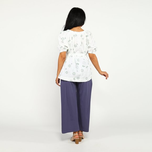 Блуза с поясом и декором Бант шир.  580, рис. 5